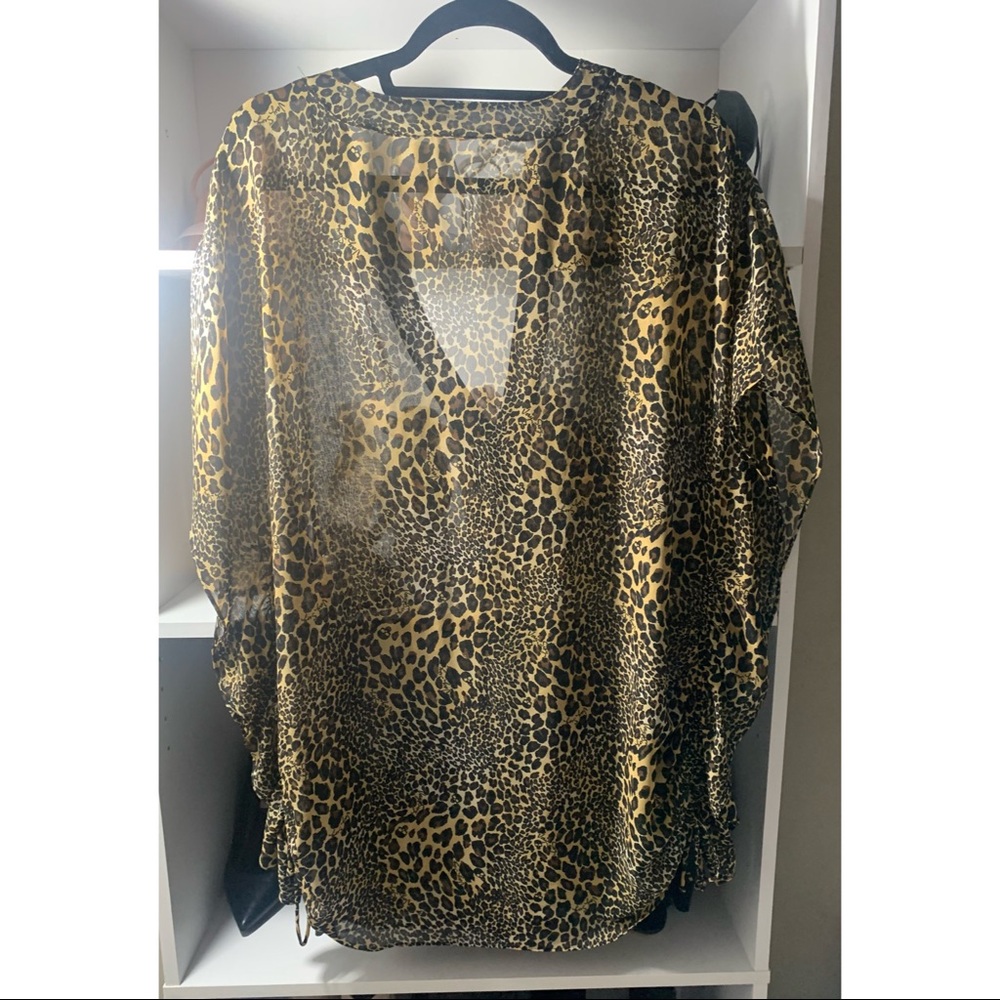 Leopard swim cover up